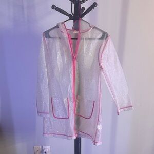 Clear Raincoat with Pink Trim